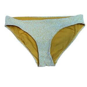 Athleta Yellow Print Bikini Bottom S Womens Leopard Pattern Swim Beach Summer